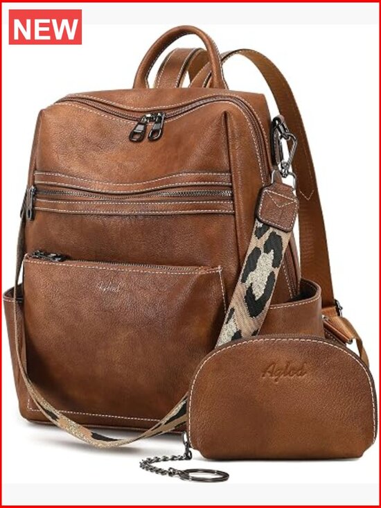 Faux Leather Fashion Backpack Purse Convertible Laptop Work Travel Handbag
